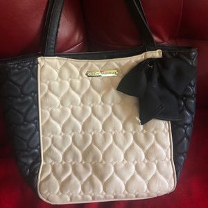 Betsey Johnson Black & White Large Tote Purse